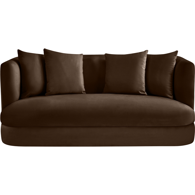 Meridian Furniture Alder Brown Velvet Loveseat