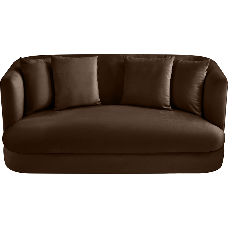 Meridian Furniture Alder Brown Velvet Loveseat