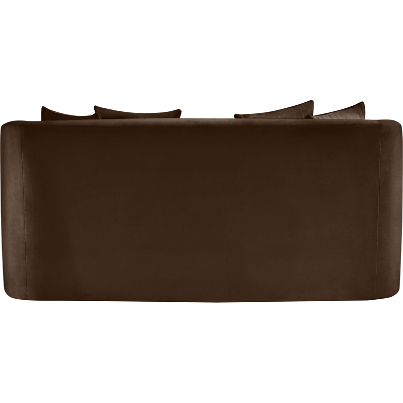 Meridian Furniture Alder Brown Velvet Loveseat