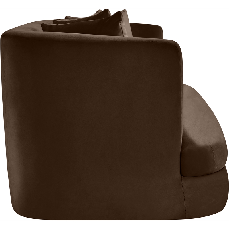 Meridian Furniture Alder Brown Velvet Loveseat