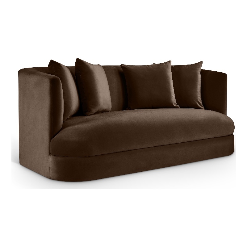 Meridian Furniture Alder Brown Velvet Loveseat