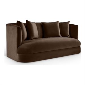 Meridian Furniture Alder Brown Velvet Loveseat