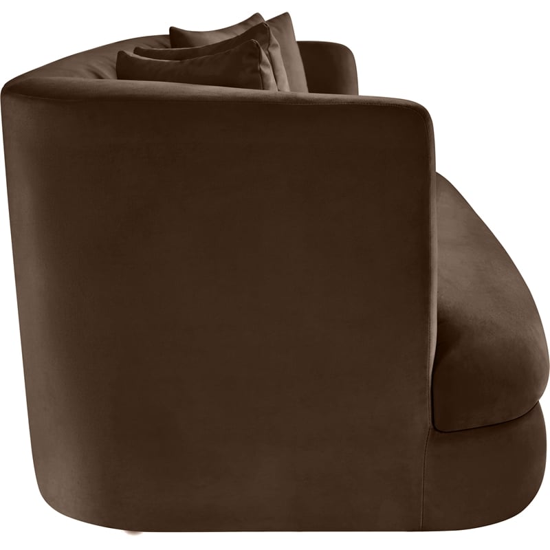 Meridian Furniture Alder Brown Velvet Sofa