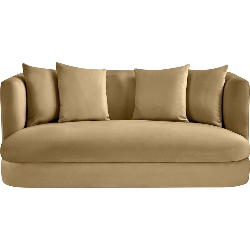 Meridian Furniture Alder Camel Velvet Loveseat