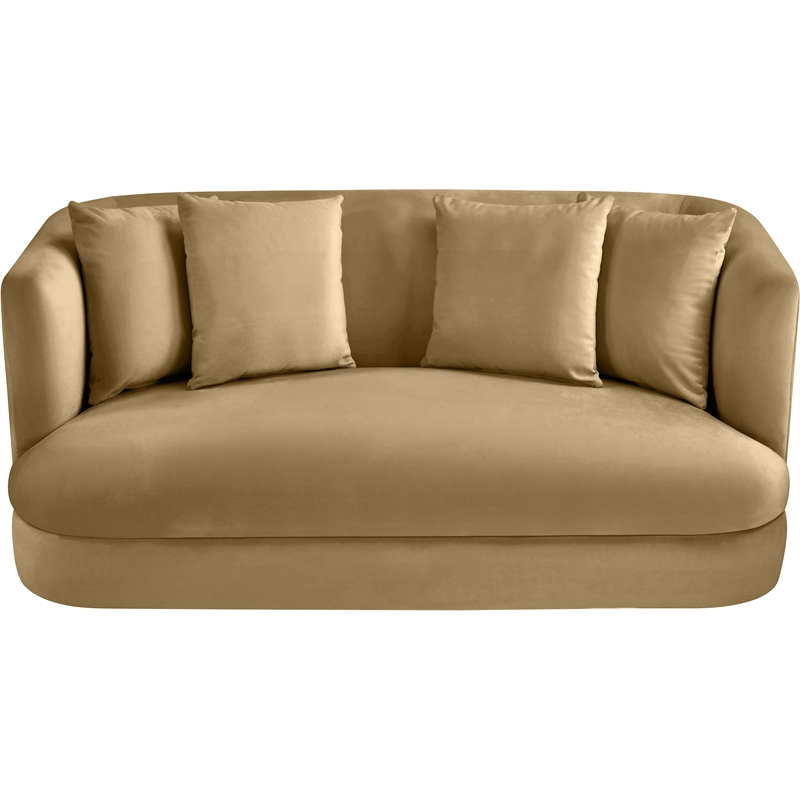 Meridian Furniture Alder Camel Velvet Loveseat