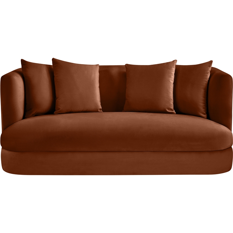 Meridian Furniture Alder Cognac Velvet Loveseat