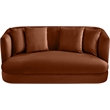 Meridian Furniture Alder Cognac Velvet Loveseat