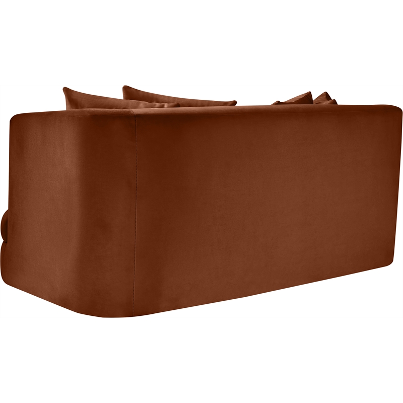 Meridian Furniture Alder Cognac Velvet Loveseat