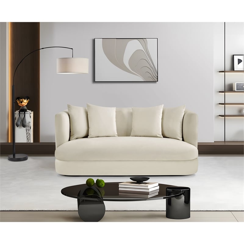 Meridian Furniture Alder Cream Velvet Loveseat