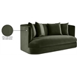 Meridian Furniture Alder Green Velvet Loveseat