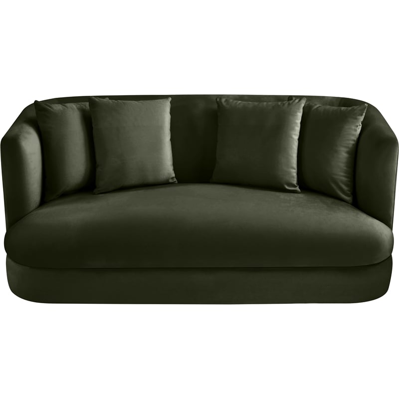 Meridian Furniture Alder Green Velvet Loveseat