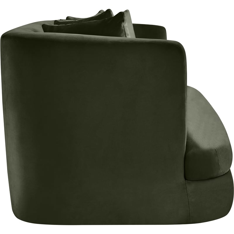 Meridian Furniture Alder Green Velvet Loveseat