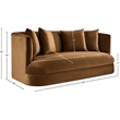 Meridian Furniture Alder Saddle Velvet Loveseat