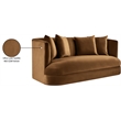 Meridian Furniture Alder Saddle Velvet Loveseat