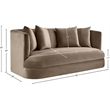 Meridian Furniture Alder Taupe Velvet Loveseat