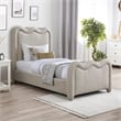 Meridian Furniture Gavin Beige Chenille Fabric Twin Bed