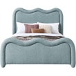 Meridian Furniture Gavin Blue Chenille Fabric King Bed