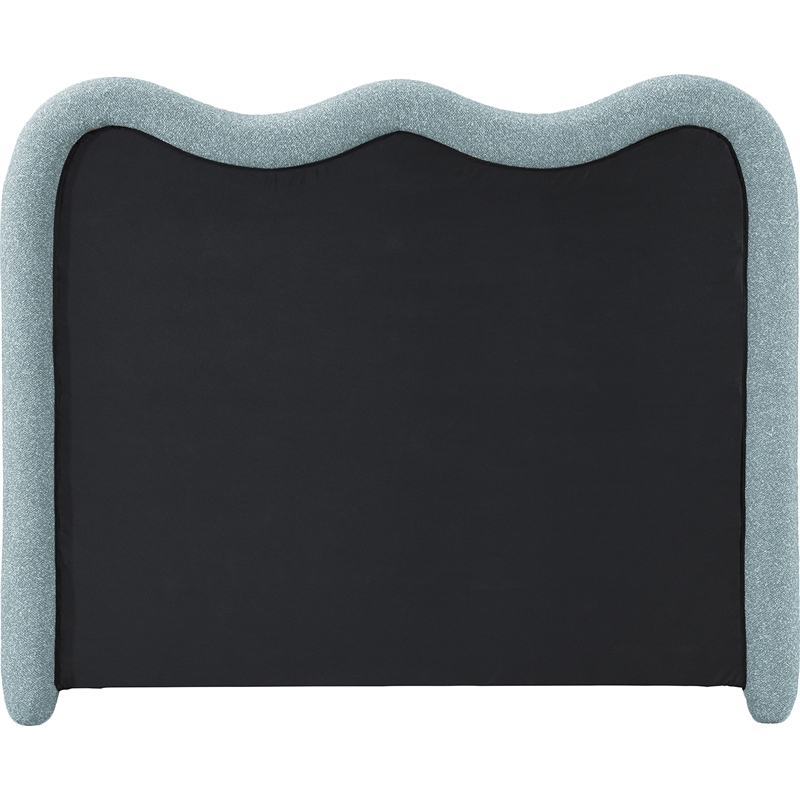 Meridian Furniture Gavin Blue Chenille Fabric Queen Bed