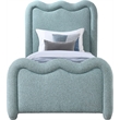 Meridian Furniture Gavin Blue Chenille Fabric Twin Bed