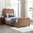 Meridian Furniture Gavin Cognac Chenille Fabric Twin Bed