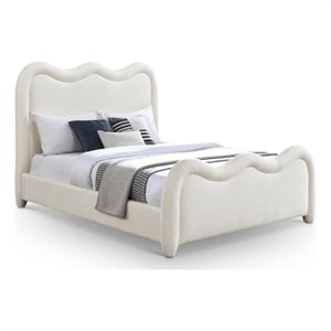 Meridian Furniture Gavin Cream Chenille Fabric Full Bed