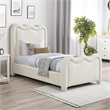 Meridian Furniture Gavin Cream Chenille Fabric Twin Bed