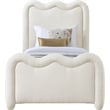 Meridian Furniture Gavin Cream Chenille Fabric Twin Bed