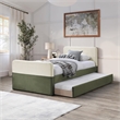 Meridian Furniture Ivy Olive Velvet Twin Trundle/Storage Bed