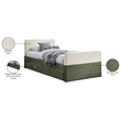Meridian Furniture Ivy Olive Velvet Twin Trundle/Storage Bed