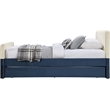 Meridian Furniture Ivy Navy Velvet Twin Trundle/Storage Bed