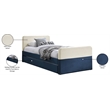 Meridian Furniture Ivy Navy Velvet Twin Trundle/Storage Bed
