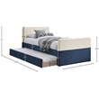 Meridian Furniture Ivy Navy Velvet Twin Trundle/Storage Bed
