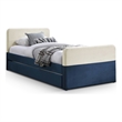 Meridian Furniture Ivy Navy Velvet Twin Trundle/Storage Bed