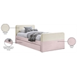 Meridian Furniture Ivy Pink Velvet Twin Trundle/Storage Bed