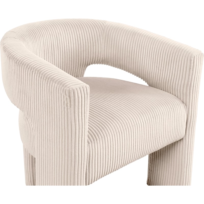 Meridian Furniture Riz Beige Microsuede Corduroy Accent/Dining Chair