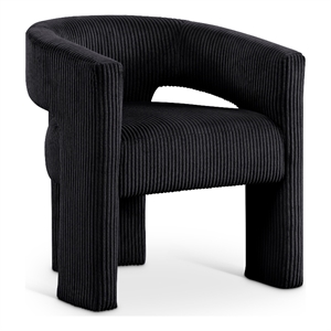 Meridian Furniture Riz Black Microsuede Corduroy Accent/Dining Chair