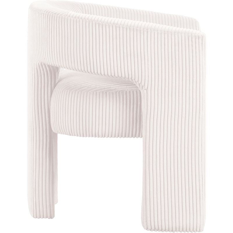 Meridian Furniture Riz Cream Microsuede Corduroy Accent/Dining Chair