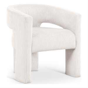 Meridian Furniture Riz Cream Microsuede Corduroy Accent/Dining Chair