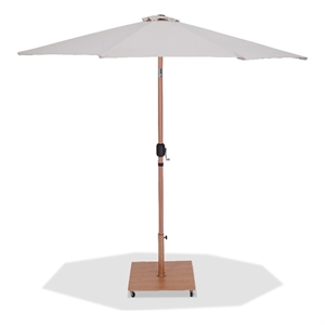 Meridian Furniture Fiji Beige Polyester Patio Umbrella with Base Set