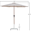 Meridian Furniture Fiji Beige Polyester Patio Umbrella with Base Set