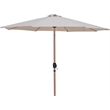 Meridian Furniture Fiji Beige Polyester Patio Umbrella with Base Set