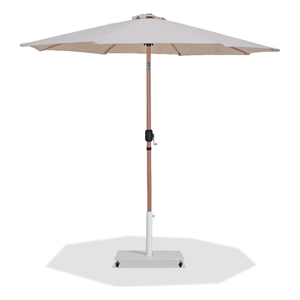 Meridian Furniture Fiji Beige Polyester Patio Umbrella with Base Set