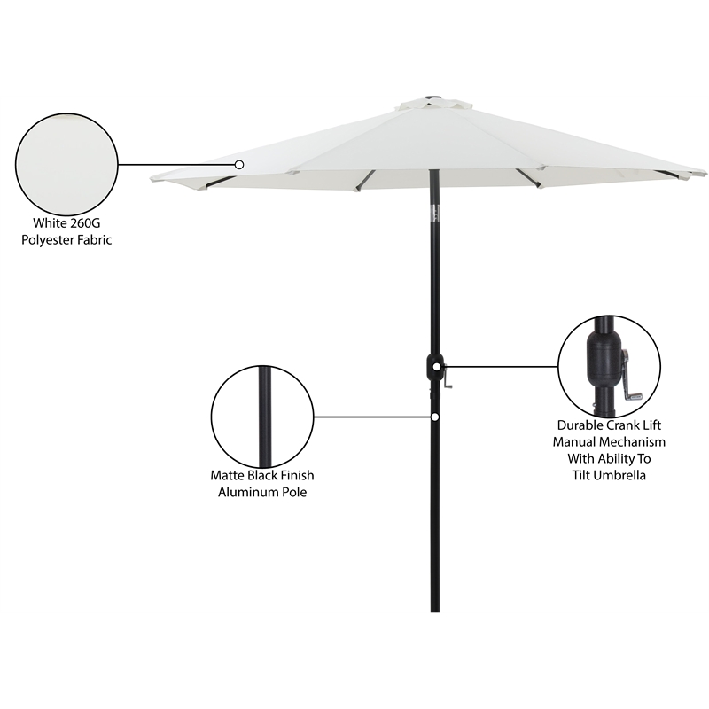 Meridian Furniture Fiji White Polyester Patio Umbrella