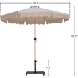 Meridian Furniture Amalfi Beige Polyester Patio Umbrella with Base Set