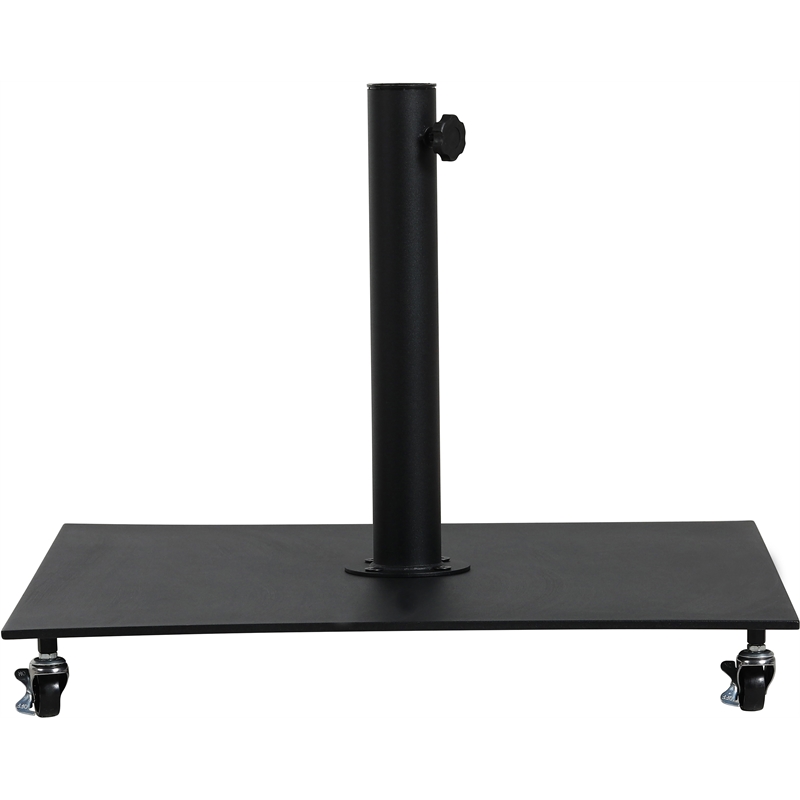 Meridian Furniture Amalfi Beige Polyester Patio Umbrella with Base Set