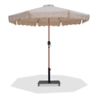 Meridian Furniture Amalfi Beige Polyester Patio Umbrella with Base Set