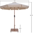 Meridian Furniture Amalfi Beige Polyester Patio Umbrella with Base Set