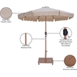 Meridian Furniture Amalfi Beige Polyester Patio Umbrella with Base Set