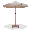 Meridian Furniture Amalfi Beige Polyester Patio Umbrella with Base Set