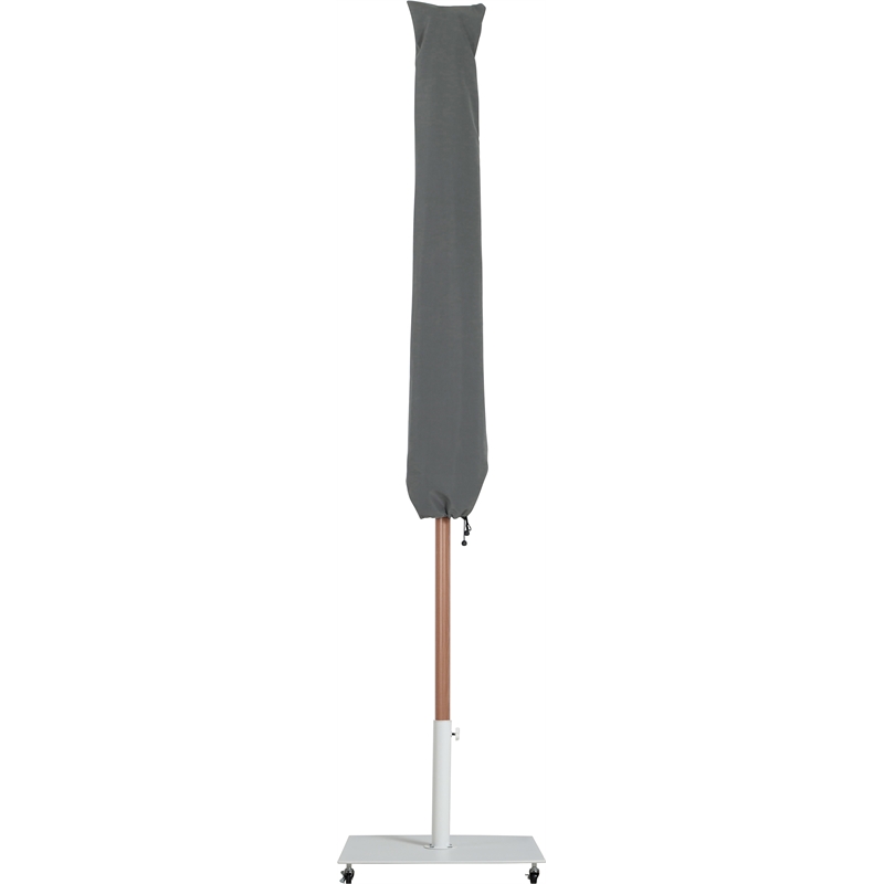 Meridian Furniture Amalfi Beige Polyester Patio Umbrella with Base Set